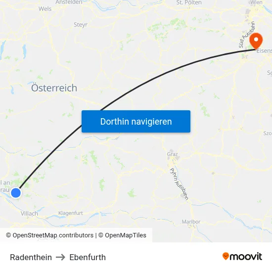 Radenthein to Ebenfurth map