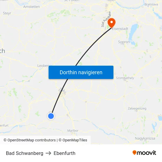 Bad Schwanberg to Ebenfurth map