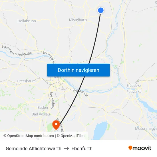 Gemeinde Altlichtenwarth to Ebenfurth map