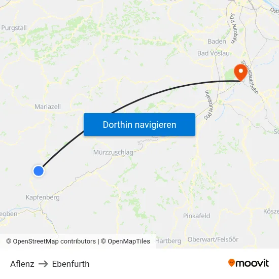 Aflenz to Ebenfurth map