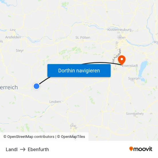 Landl to Ebenfurth map