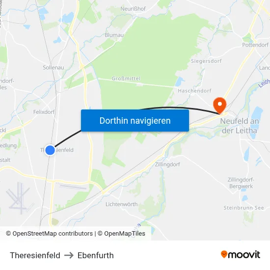 Theresienfeld to Ebenfurth map
