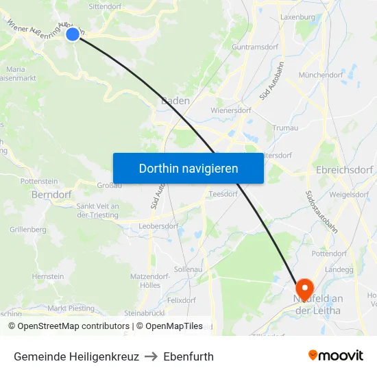 Gemeinde Heiligenkreuz to Ebenfurth map