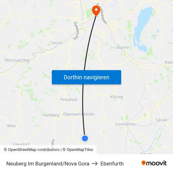 Neuberg Im Burgenland/Nova Gora to Ebenfurth map