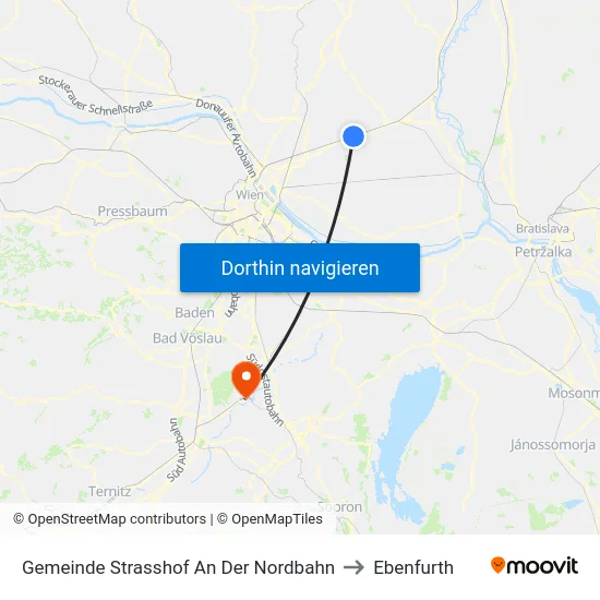 Gemeinde Strasshof An Der Nordbahn to Ebenfurth map