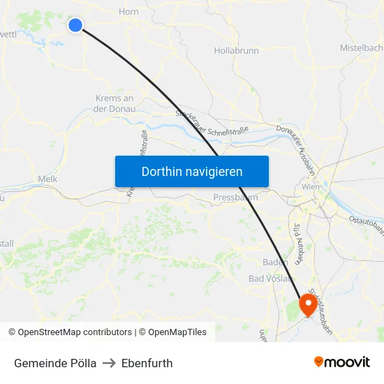 Gemeinde Pölla to Ebenfurth map