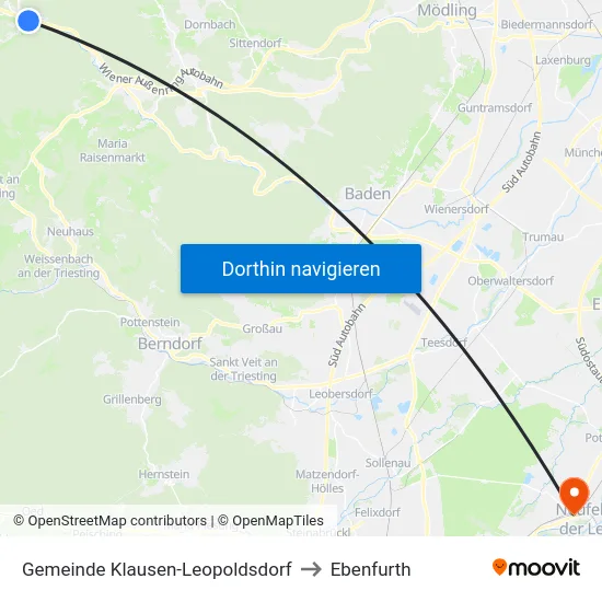 Gemeinde Klausen-Leopoldsdorf to Ebenfurth map