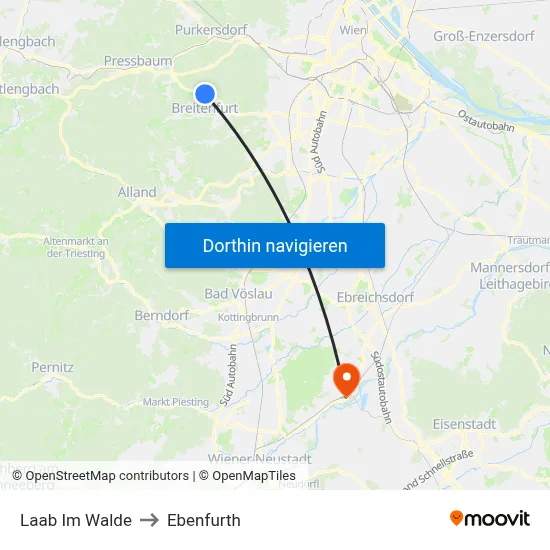 Laab Im Walde to Ebenfurth map