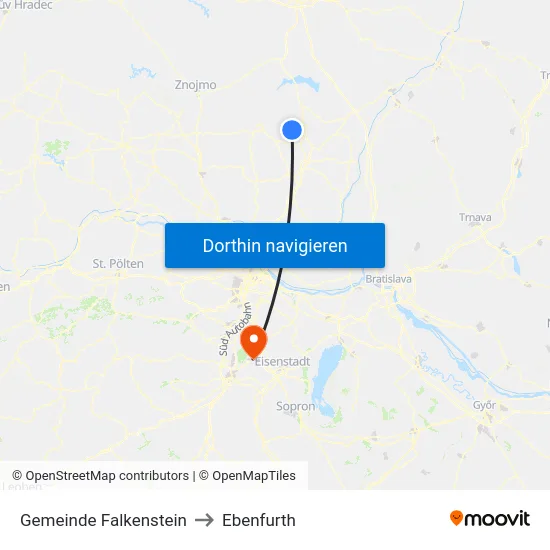 Gemeinde Falkenstein to Ebenfurth map