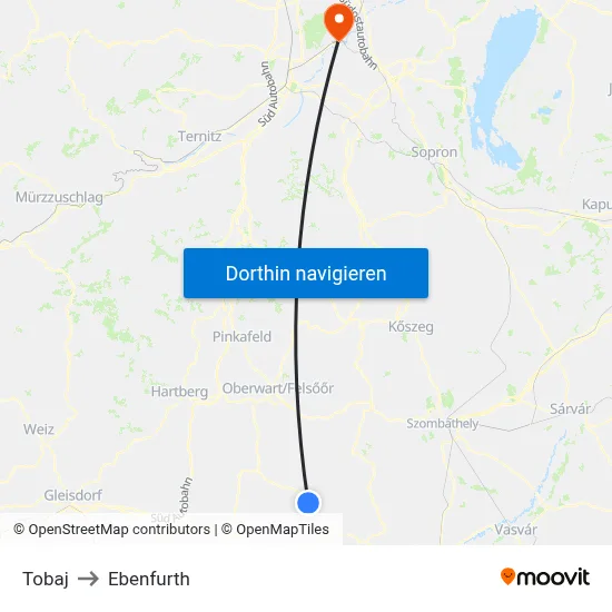 Tobaj to Ebenfurth map