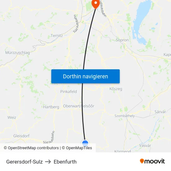 Gerersdorf-Sulz to Ebenfurth map