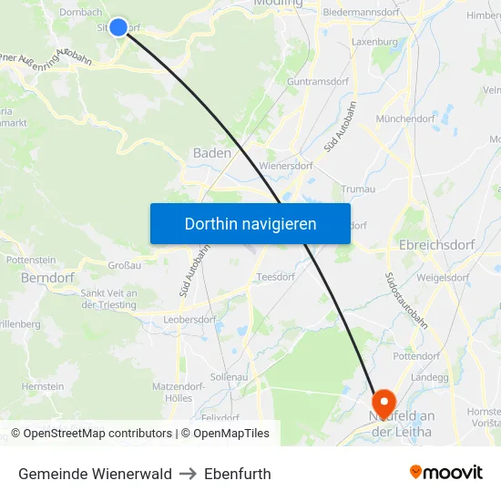 Gemeinde Wienerwald to Ebenfurth map