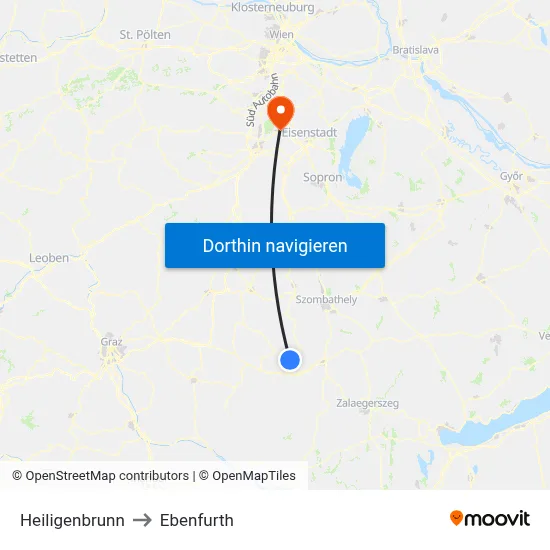 Heiligenbrunn to Ebenfurth map