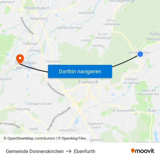 Gemeinde Donnerskirchen to Ebenfurth map