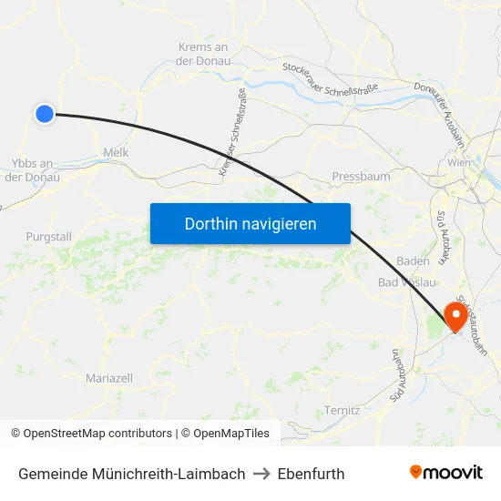 Gemeinde Münichreith-Laimbach to Ebenfurth map