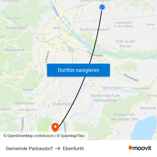 Gemeinde Parbasdorf to Ebenfurth map