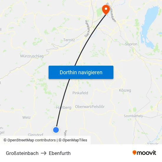 Großsteinbach to Ebenfurth map