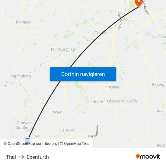 Thal to Ebenfurth map