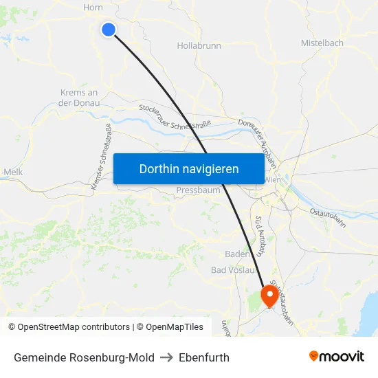 Gemeinde Rosenburg-Mold to Ebenfurth map