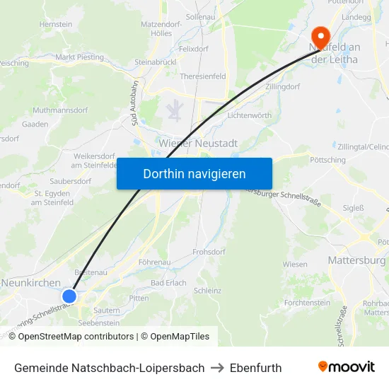 Gemeinde Natschbach-Loipersbach to Ebenfurth map