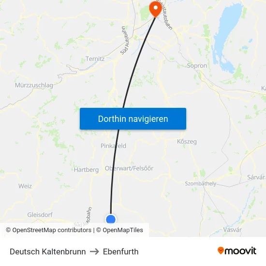 Deutsch Kaltenbrunn to Ebenfurth map