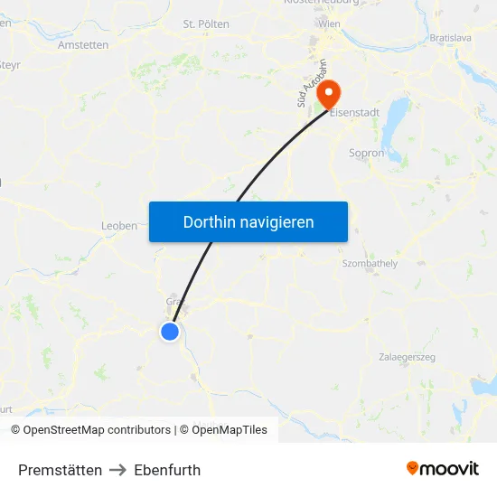 Premstätten to Ebenfurth map