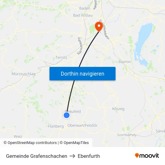 Gemeinde Grafenschachen to Ebenfurth map