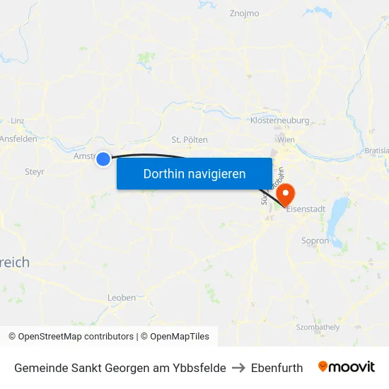 Gemeinde Sankt Georgen am Ybbsfelde to Ebenfurth map