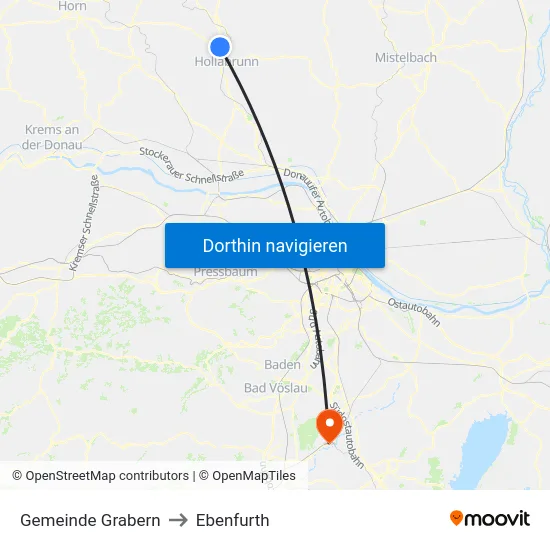 Gemeinde Grabern to Ebenfurth map