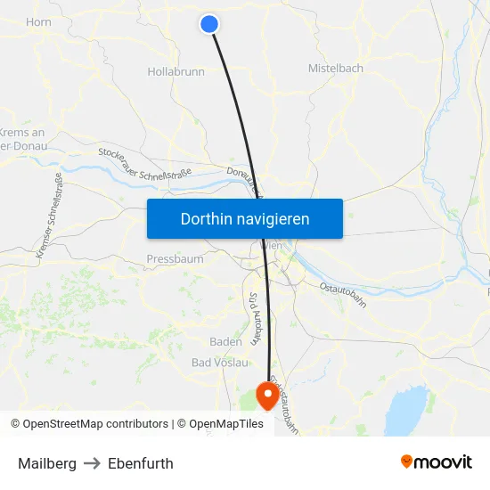 Mailberg to Ebenfurth map