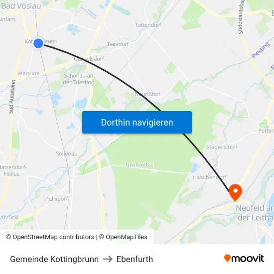 Gemeinde Kottingbrunn to Ebenfurth map