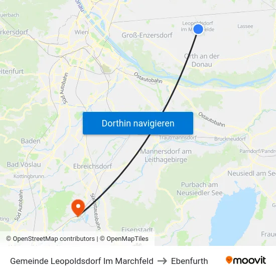 Gemeinde Leopoldsdorf Im Marchfeld to Ebenfurth map
