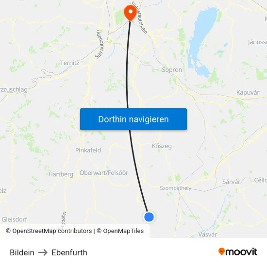 Bildein to Ebenfurth map