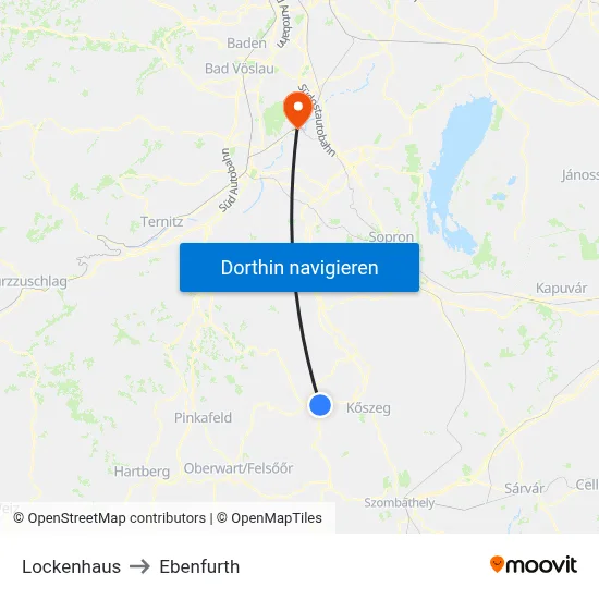 Lockenhaus to Ebenfurth map