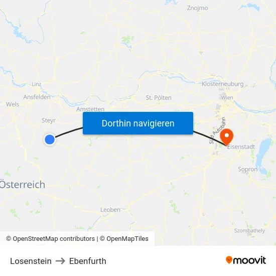 Losenstein to Ebenfurth map