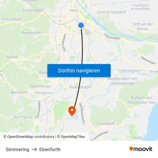 Simmering to Ebenfurth map