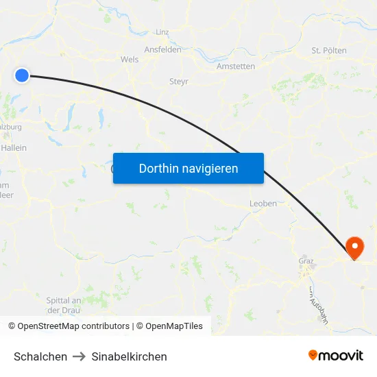 Schalchen to Sinabelkirchen map