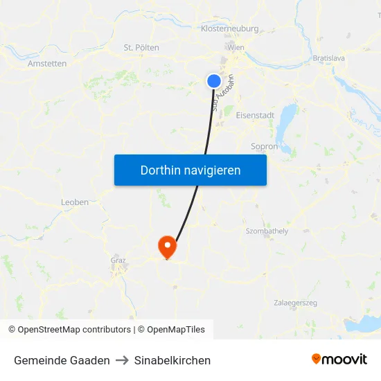 Gemeinde Gaaden to Sinabelkirchen map
