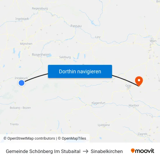 Gemeinde Schönberg Im Stubaital to Sinabelkirchen map