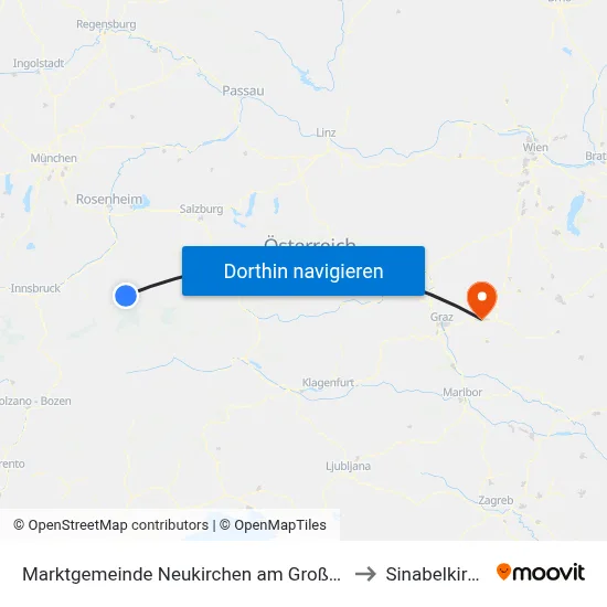 Marktgemeinde Neukirchen am Großvenediger to Sinabelkirchen map