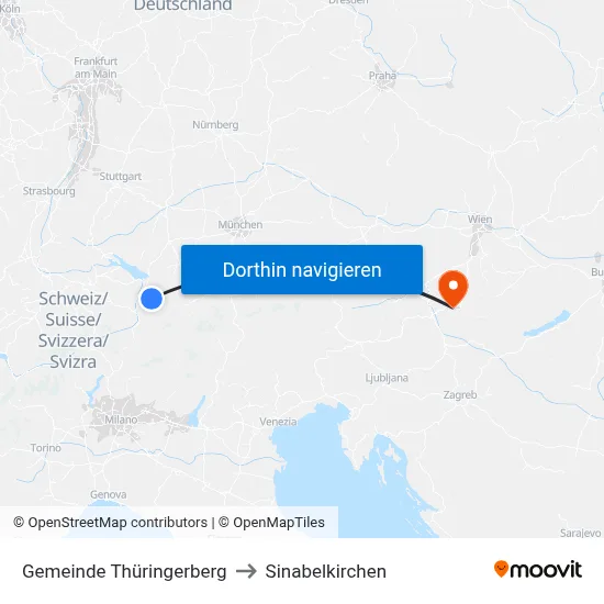 Gemeinde Thüringerberg to Sinabelkirchen map