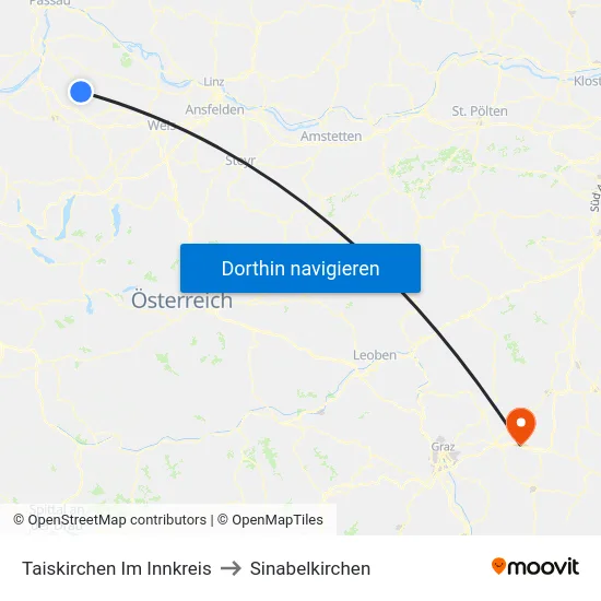 Taiskirchen Im Innkreis to Sinabelkirchen map