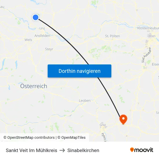 Sankt Veit Im Mühlkreis to Sinabelkirchen map