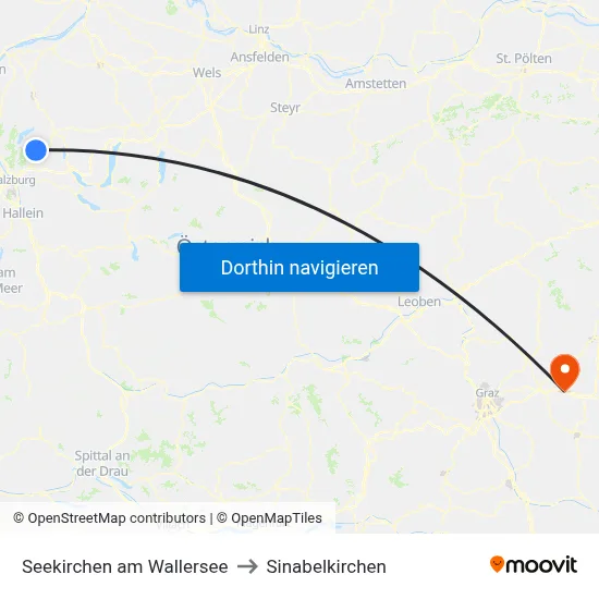 Seekirchen am Wallersee to Sinabelkirchen map