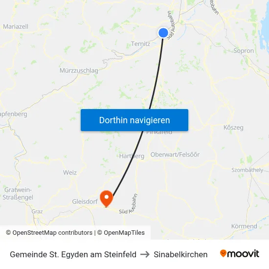 Gemeinde St. Egyden am Steinfeld to Sinabelkirchen map