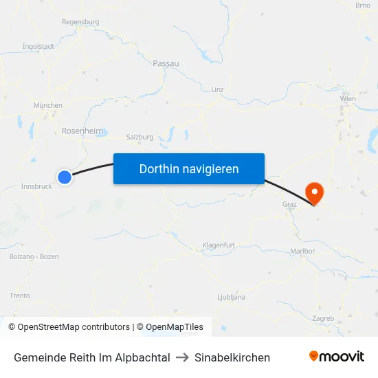 Gemeinde Reith Im Alpbachtal to Sinabelkirchen map