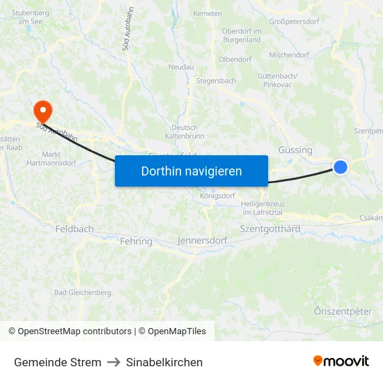 Gemeinde Strem to Sinabelkirchen map