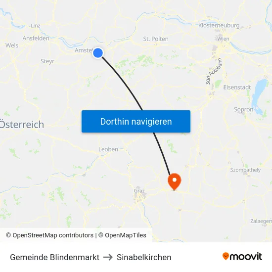 Gemeinde Blindenmarkt to Sinabelkirchen map