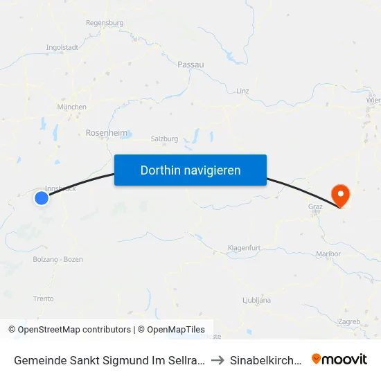 Gemeinde Sankt Sigmund Im Sellrain to Sinabelkirchen map