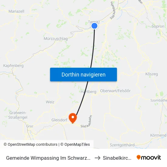 Gemeinde Wimpassing Im Schwarzatale to Sinabelkirchen map